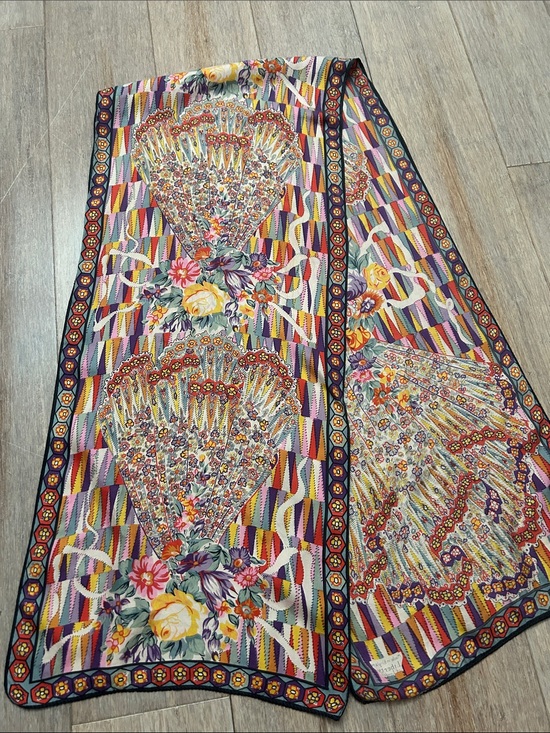 Liberty of London Accessories - VTG Silk Liberty of London Made In England Vibrant Floral Fan Print Long Scarf
